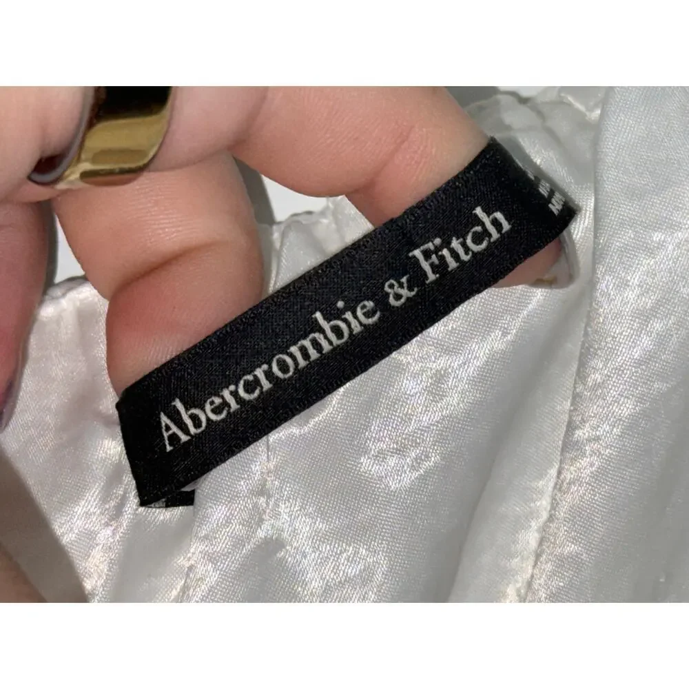 Abercrombie & Fitch White Ivory Satin Maxi Strapless Slip Dress Womens Size S
